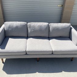 *Free Delivery* Modern Gray West Elm Couch Sofa 3 Seater