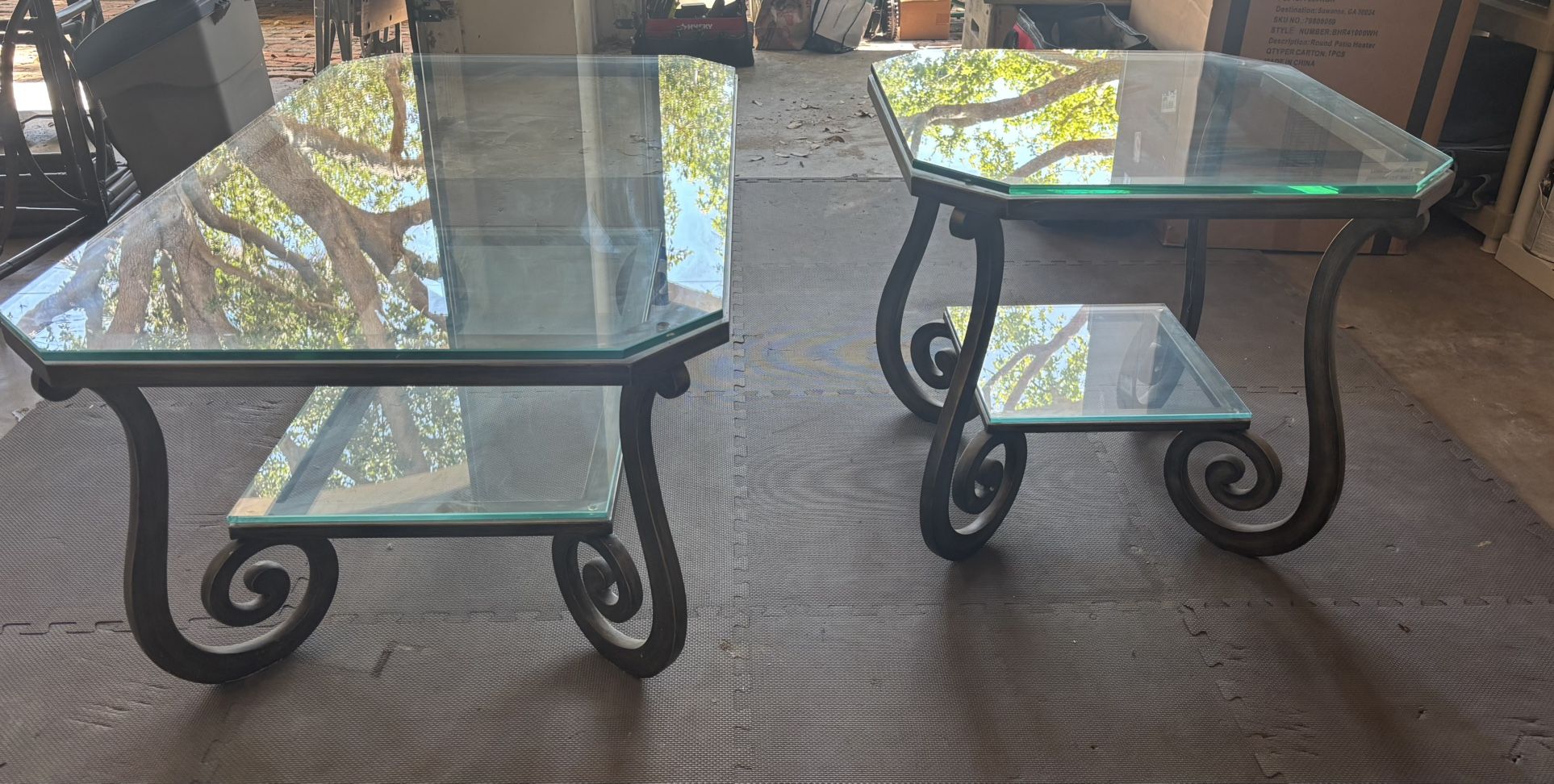 Glass Coffee Table & End Table