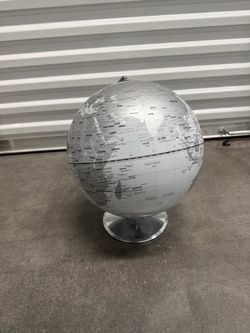World Globe with Chrome Stand