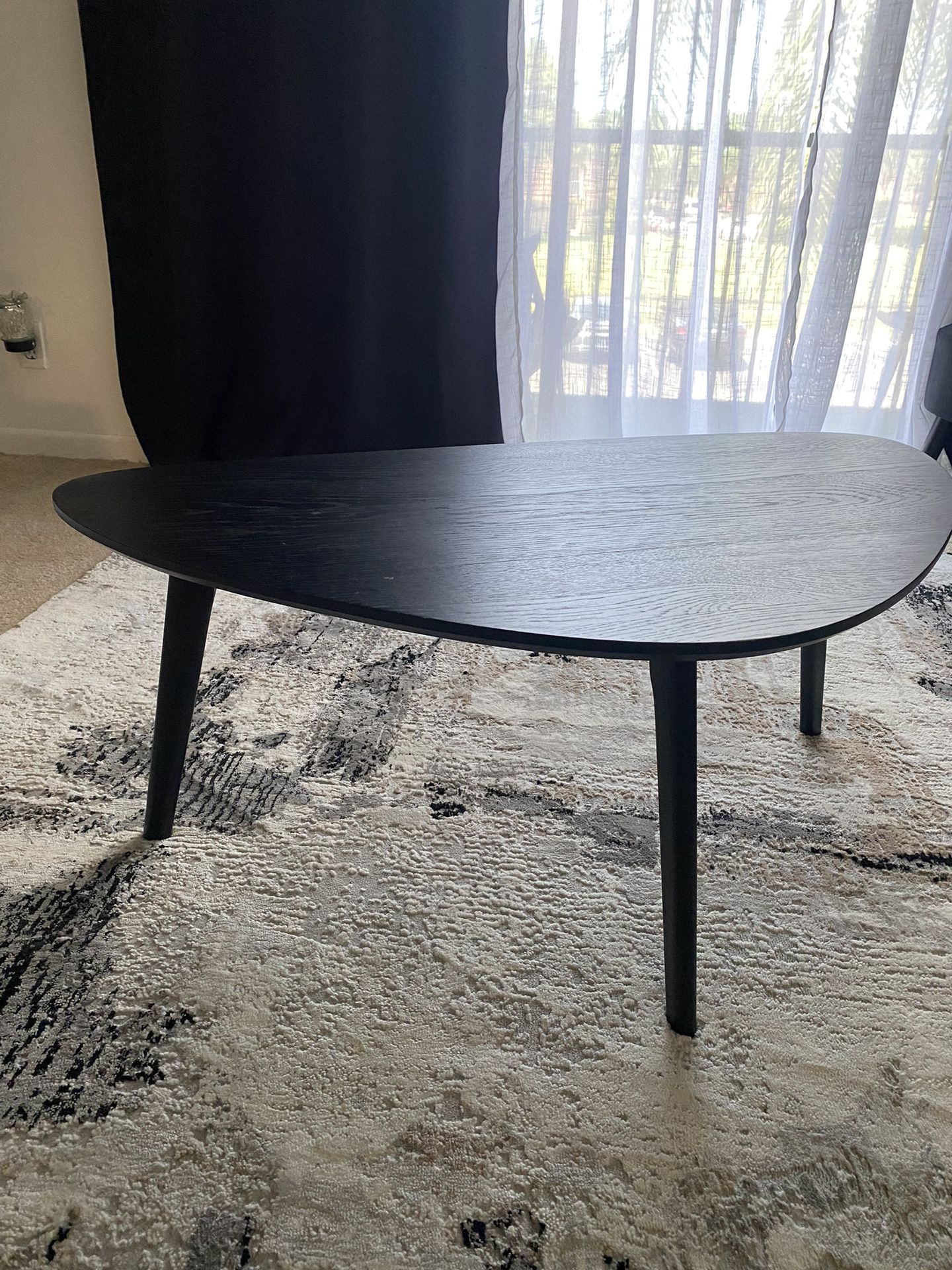 Black Wood Grain Coffee Table