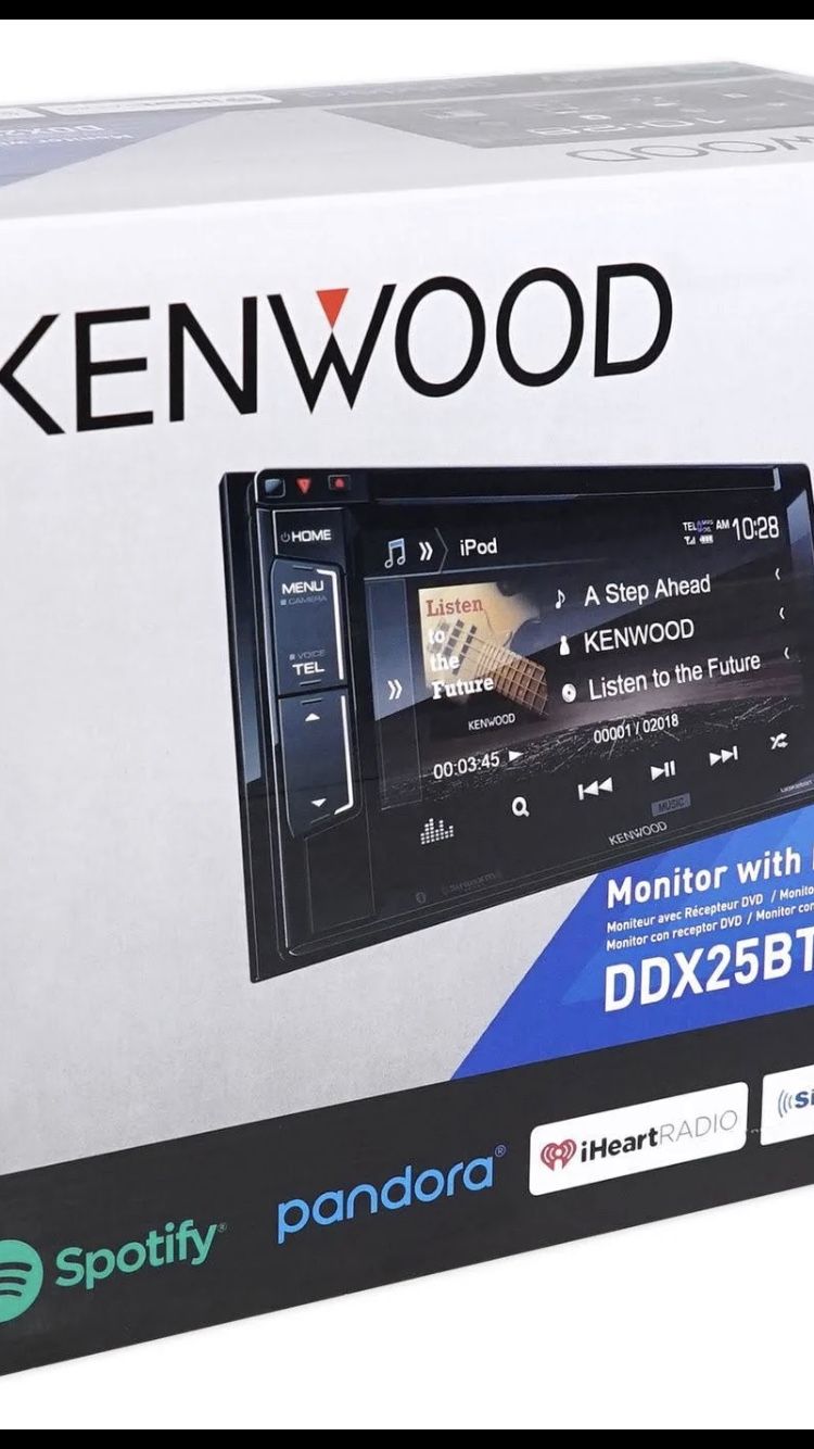 DVD Player Touch Screen Monitor kenwood ddx25bt Double Din Truck Or SUV Car Stereo Built In Amplifier 200 Watt Bluetooth iPod Connection Subwoofer 