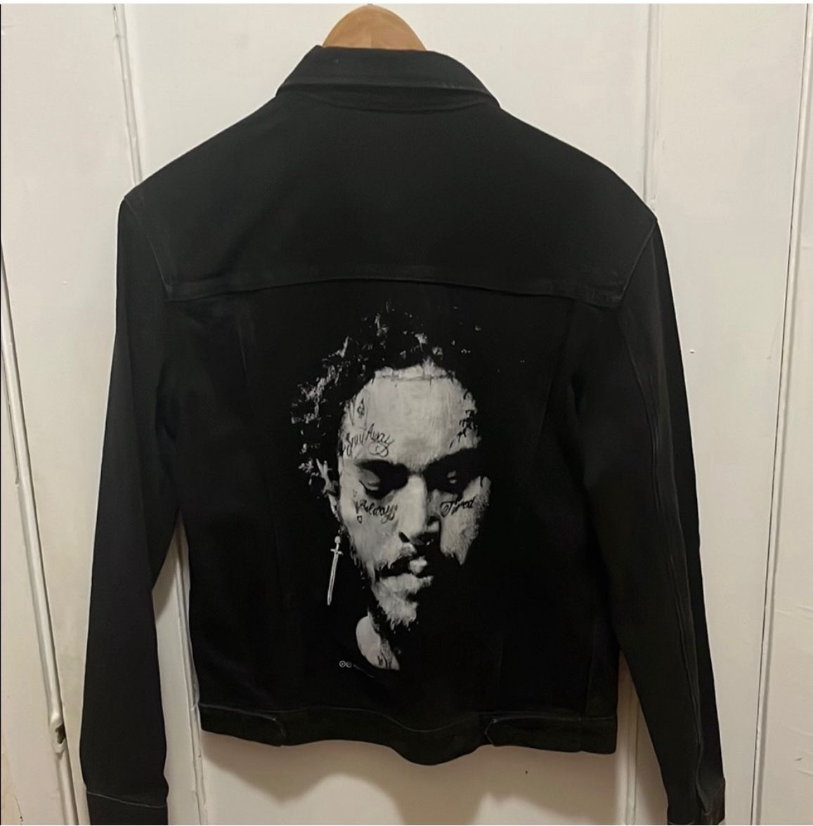 H&M Black Men's Jacket with Post Malone Artistic Graphic