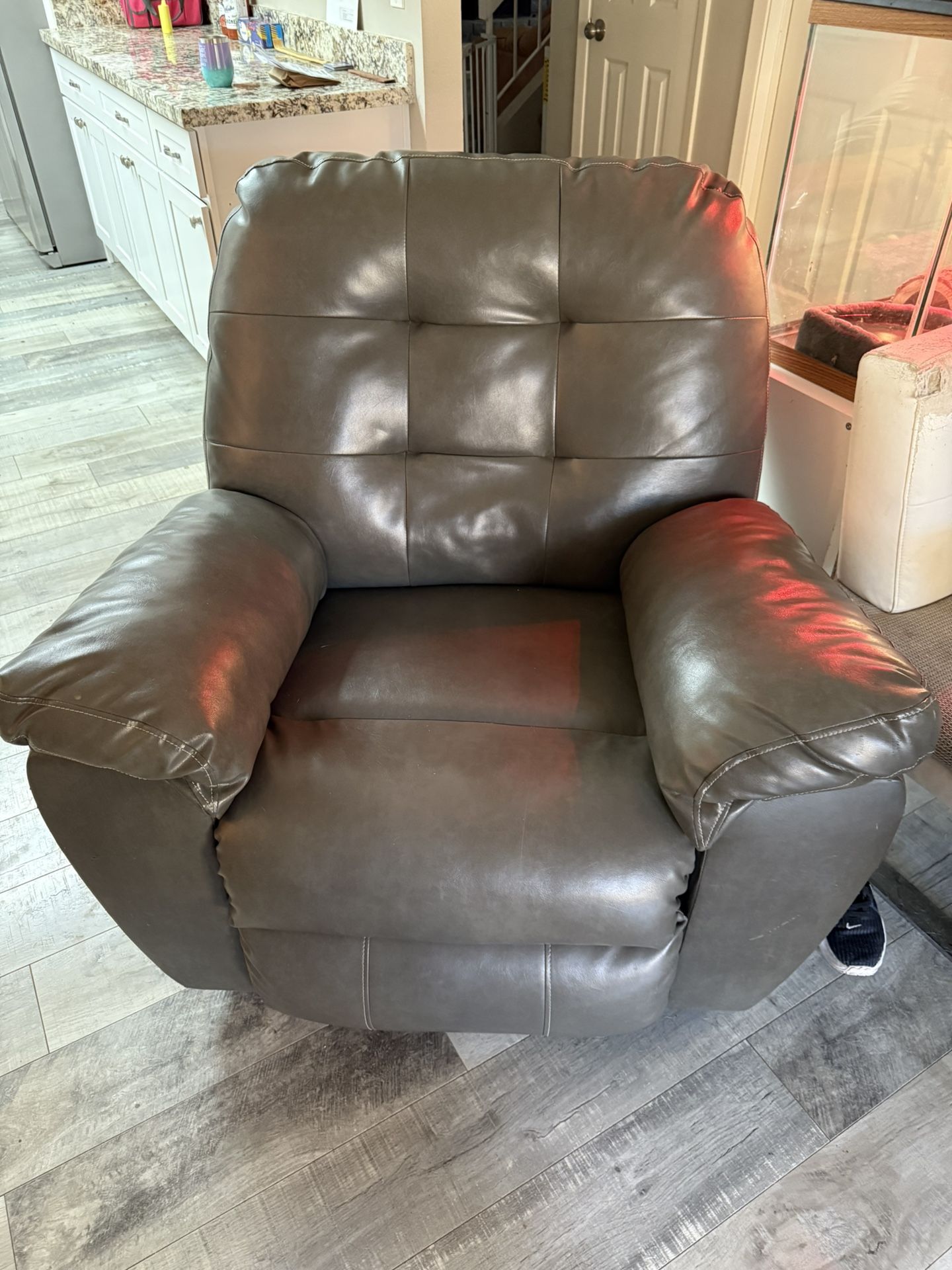 Gray leather Couch Set + Recliner!