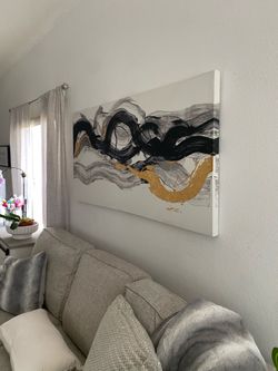 Large Canva  Wall Art, like new, Room Decor, Wall Art, Abstract Line Painting
