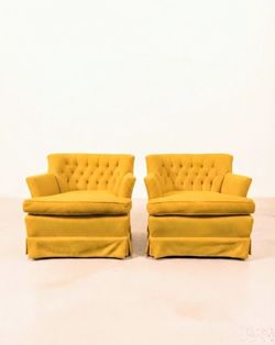 Vintage Yellow Lounge Chairs