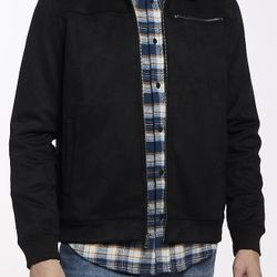 Ben Sherman Moto Faux Suede Bomber