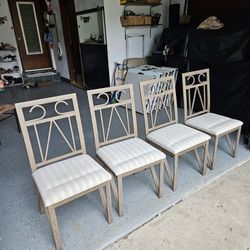 Lot 4 Metallic Chairs 