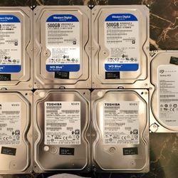 Lot of 7x500 GB MIX HDD's (Like New)