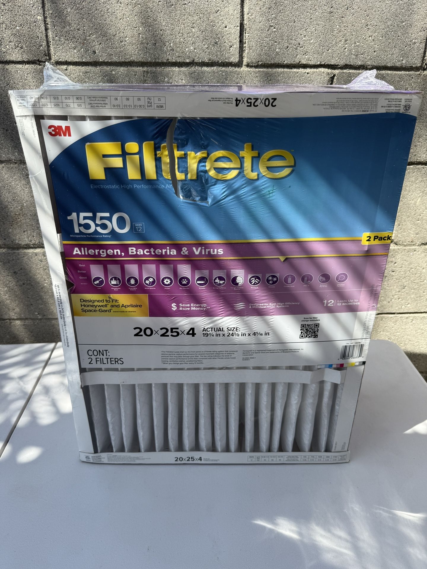 Brand New 3m Filtrete 1550 Filter 2 Pack