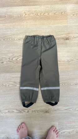 Kids Waterproof Rain Pants Olive Green