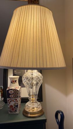 Vintage Crystal Table Lamp w/ Shade