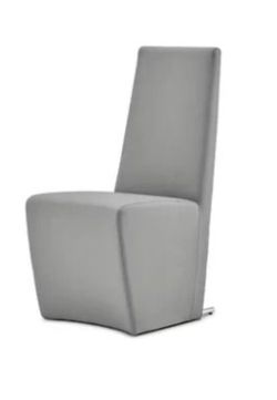 2 Grey Leatherette Modern Zuri Dining Chairs