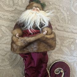 Old World Porcelain Santa Stocking Vintage 