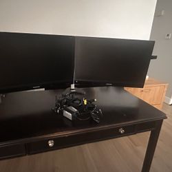 27” Samsung Gaming Monitor’s/Stand and Desk with HD Cables and Power Supplies 