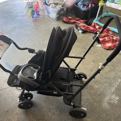 Joovy Caboose Sit & Stand Double Stroller w/ Attachments – Great Condition! 