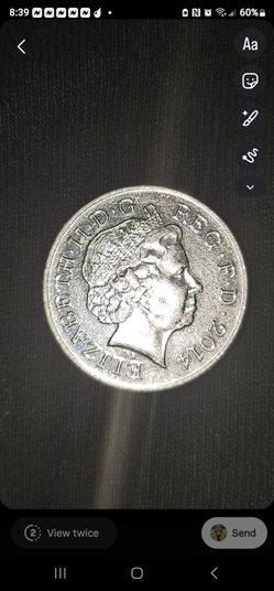 2014 UK 10p coin with lion design