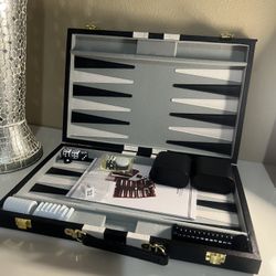 Black Leatherette Backgammon