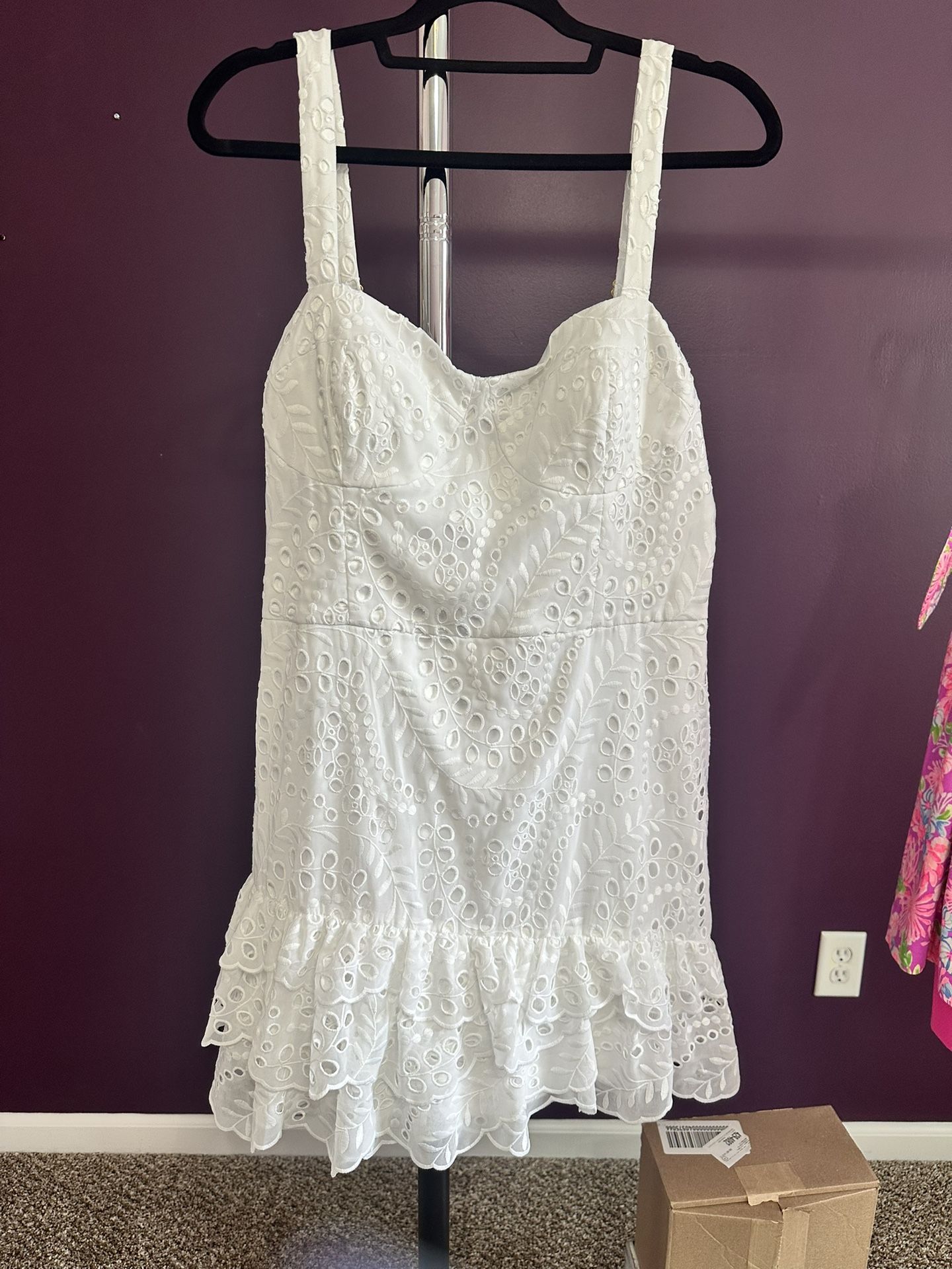 Lilly Pulitzer, white scallop romper size 16