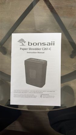 Bonsaii Paper Shredder C261-C Instruction Manual
