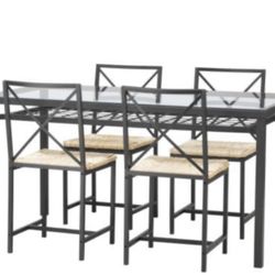 IKEA Dining Table + 4 Chairs & Cushions 