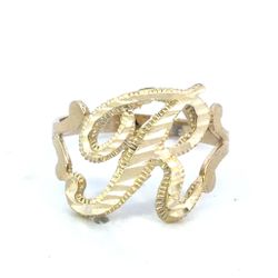 Woman’s Ladies 10k Yellow Gold Cursive Initial R Ring Size 7 GP3130114