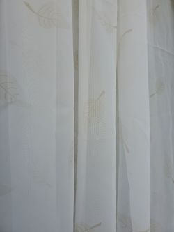 Fabric: sheer with faint gold leaf print