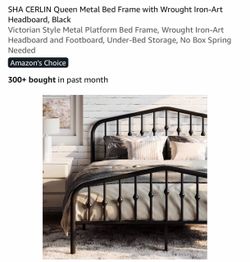 Queen size metal bed frame