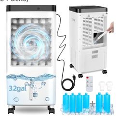 4832: Evaporative Air Cooler,Swamp Cooler with Enlarge Water Tank, Swamp Cooler Air Conditioner with Timer, 3 Speeds,80° Oscillation, 20H Air Cooler f