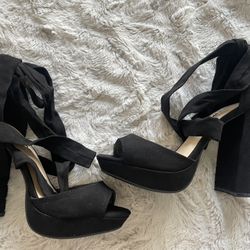 Never Used Black Wedge Heels