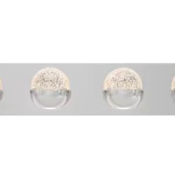 Artika Oracle 27 in. 4 Light Chrome Modern Integrated LED 5 CCT Vanity Light Bar for Bathroom with Bubble Glass