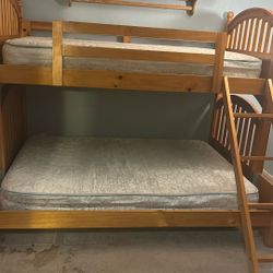 Very Good Solid Wood Bunkbeds… Top Is Twin And Bottom Is Full