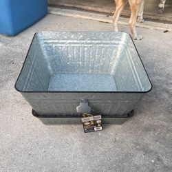 Galvanized Beverage Tub And Serving Tray