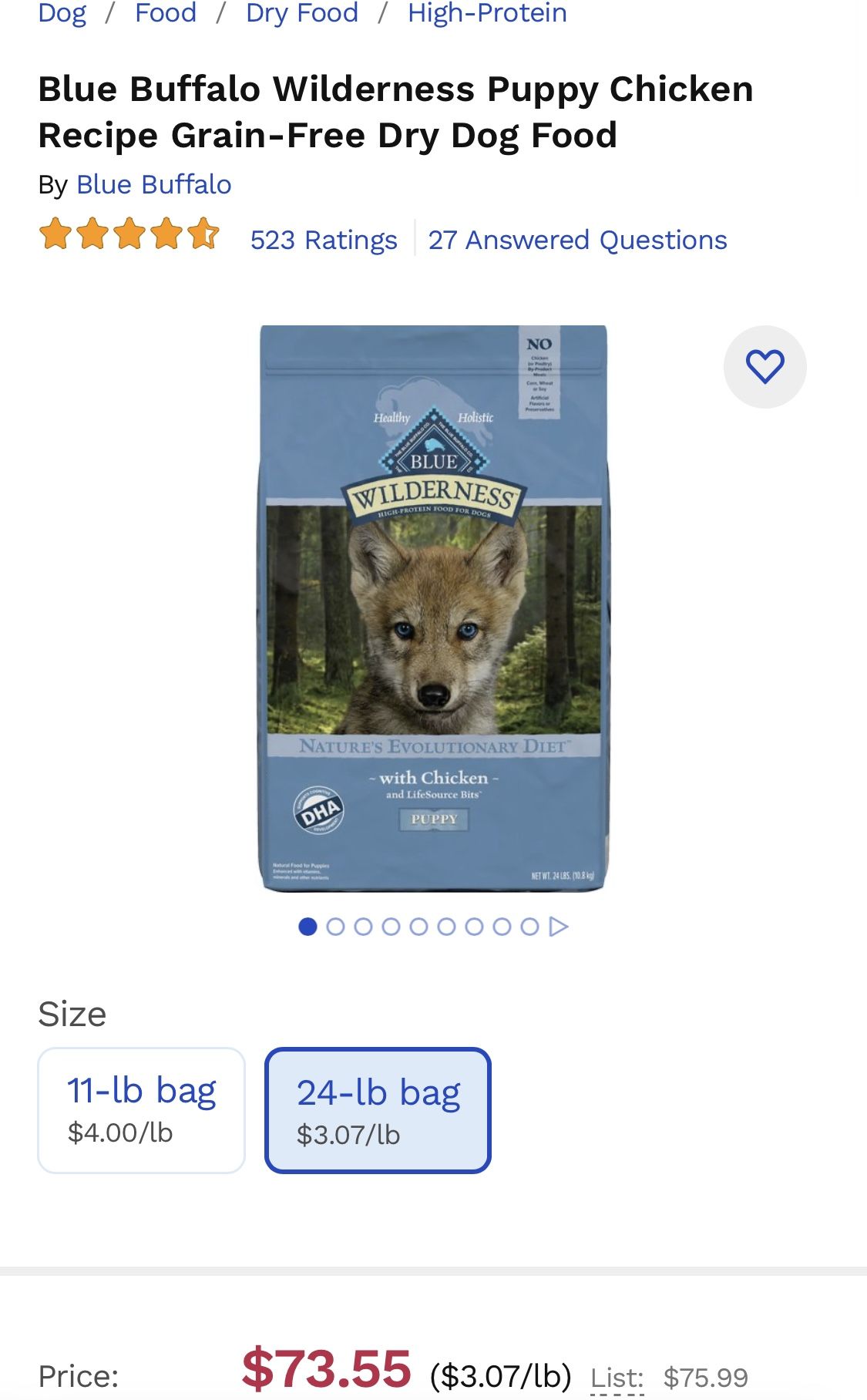 Puppy. Blue Wilderness Chicken And Lifesource Bits