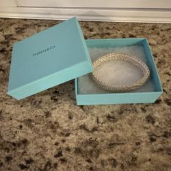 NEW: Tiffany & Co. 925 sterling silver Somerset mesh bangle bracelet