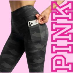 NWT Pink Leggings Victoria Secret VS Camo Joggers Pants Pilates Zumba Yoga Gift