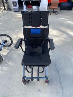 Garvee Wheelchair for Elderly, Transport Chair Lightweight Foldable with Handbrake, 16" Seat Width, 8" Rear Wheel, Blue/Black