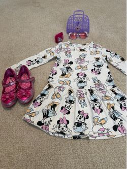 Minni Mouse Bundle Dress 5T, Shoes 11/12
