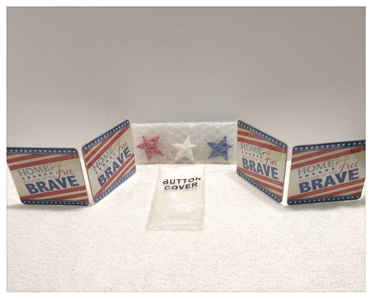 🇺🇸 Red, White & Blue 🇺🇸 'Button Covers' 1 Set (3pcs) *NEW*