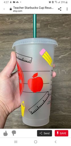 Teacher Gift Starbucks Cup Hot Drink Tumbler Teacher Coffee 