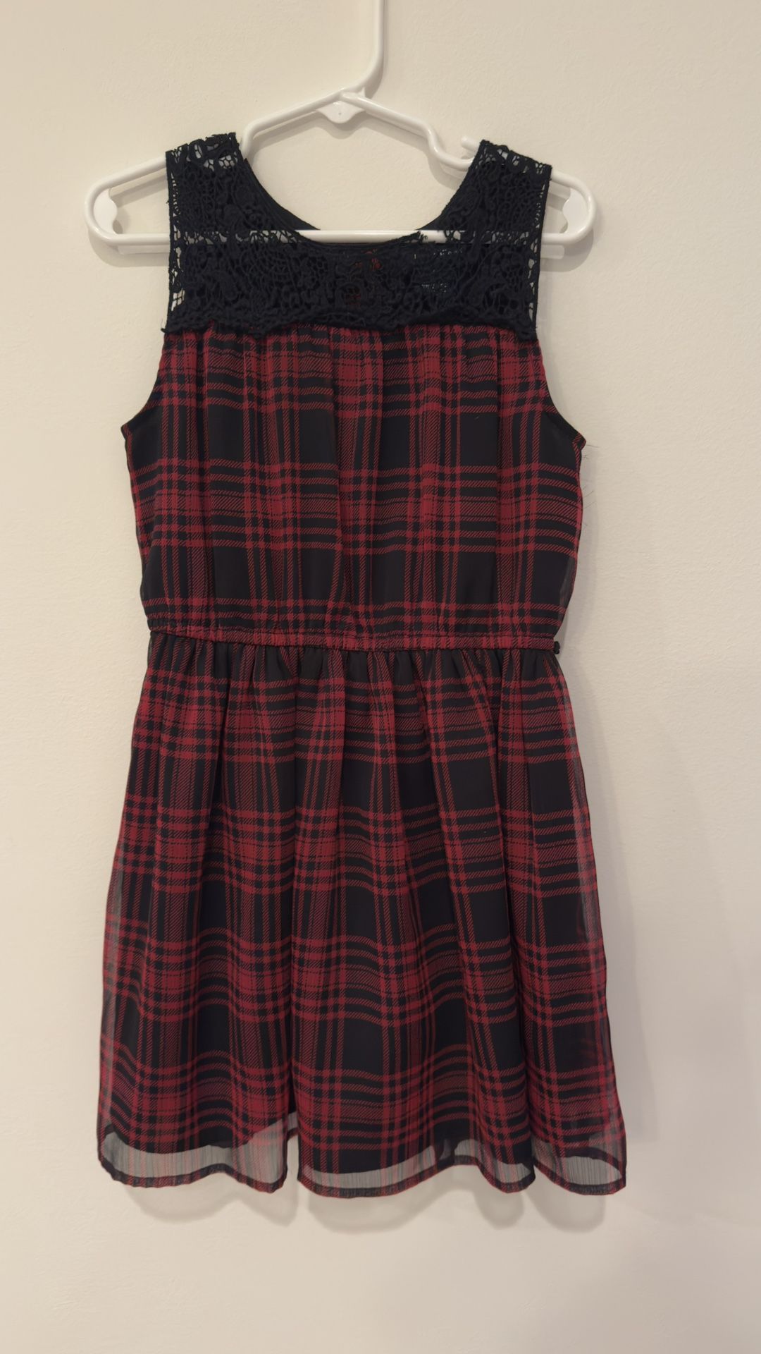 Ralph Lauren Plaid Dress w/ Lace Yoke – Girls Size 5