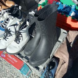 Women's Rain Boots Size 7 Black Work Boots Yard Boots Garden Boots