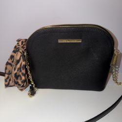 Steve Madden Crossbody Bag Black With Cheetah Sash