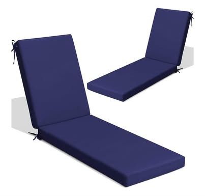 New Crestlive Products Chaise Lounge Cushions Outdoor Set of 2, Waterproof Patio Cushions, Navy