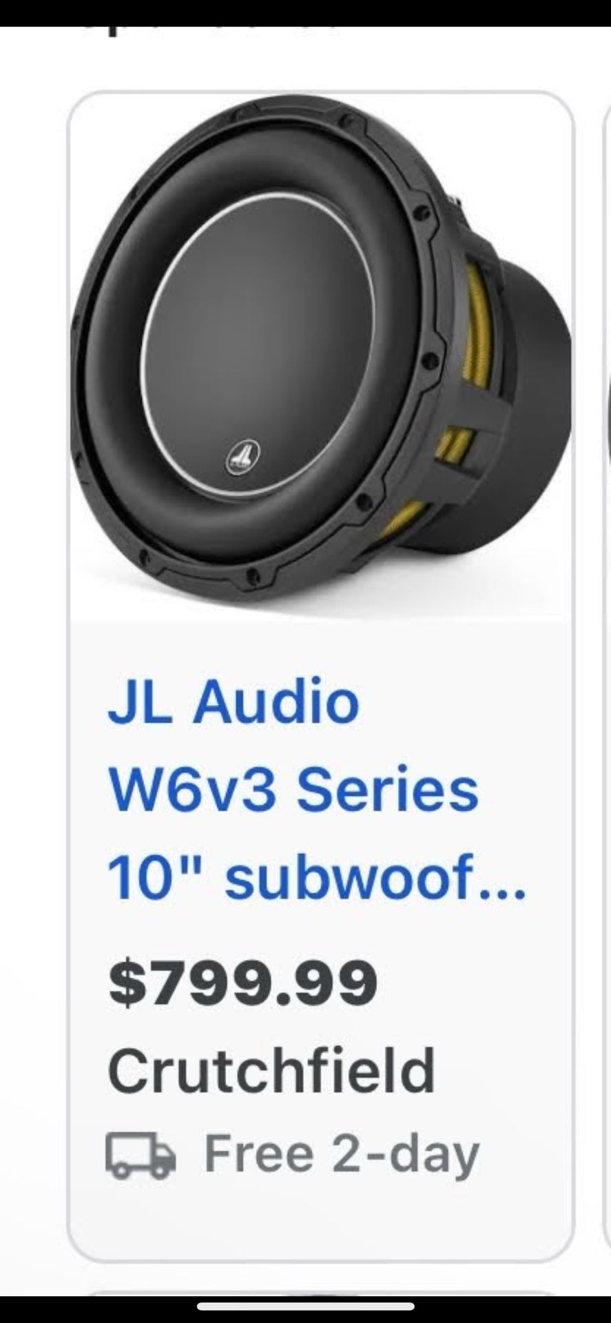 JL Audio W6v3 Series 10" subwoof...X2