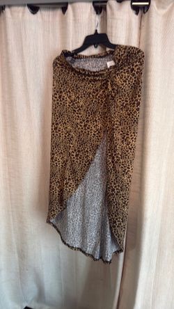 SHEIN / casual skirt tan animal print / Size L