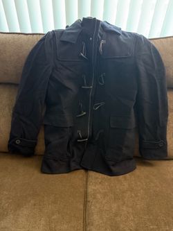Navy Blue Wool Duffle Coat