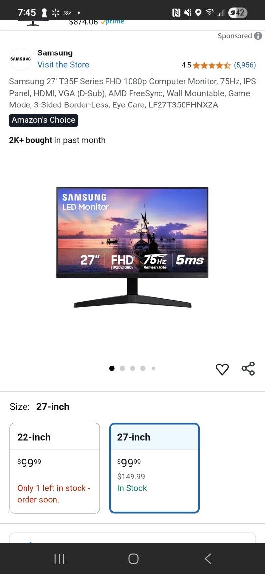 2 monitors unused Inside the box for sale