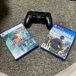 PS4 Controller W 2 Games 