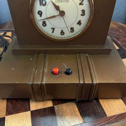 Vintage 1950s MCM Litemaster Desk Lamp Light/Clock by Art Specialty Co Chicago