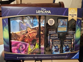 Special promo card, 6 booster packs the first chapter and a card portfolio.